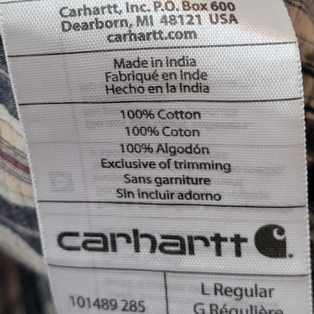 Vintage Carhartt Plaid Button Down Collared Longsleeve, Size Mens Large‎ - Picture 10 of 10
